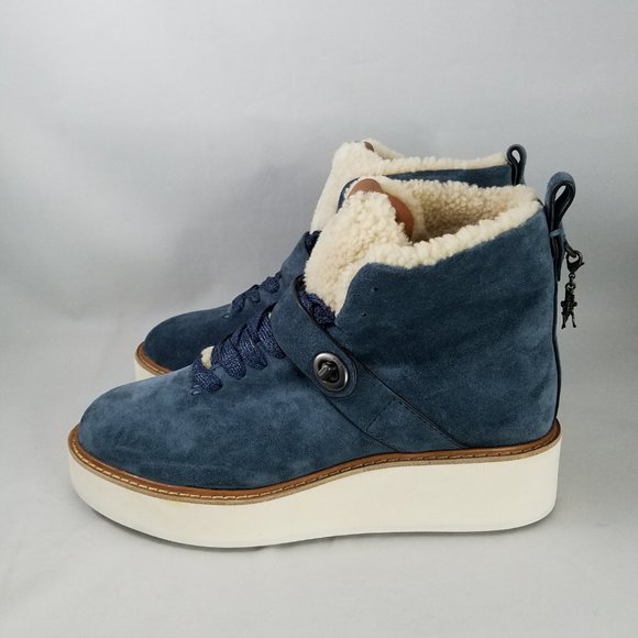 NEW Womens 9.5 COACH Boots - Navy Blue G1354 - Picture 2 of 11